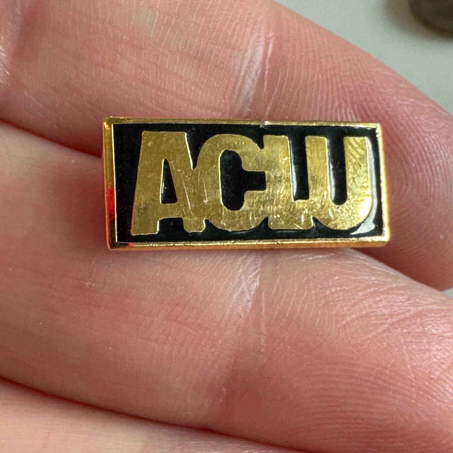 Vintage ACLU Logo Lapel Pin Tie Tack American Civil Liberties Union