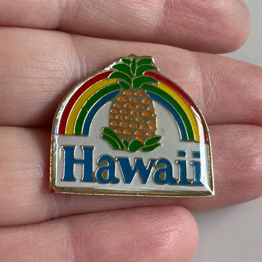 Vintage Hawaii Rainbow Pineapple Souvenir Tourist Lapel Pin