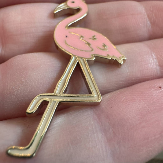 Fun Ann Taylor Loft Pink Flamingo Lapel Pin Brooch Signed