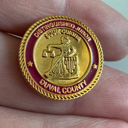 Vintage Duval County Florida Distinguished Juror Service Pin