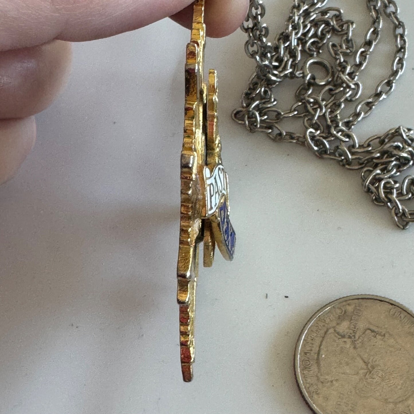 Vintage Elks Past Exalted Ruler Medal Medallion Large Pendant