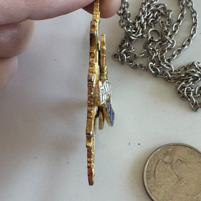 Vintage Elks Past Exalted Ruler Medal Medallion Large Pendant