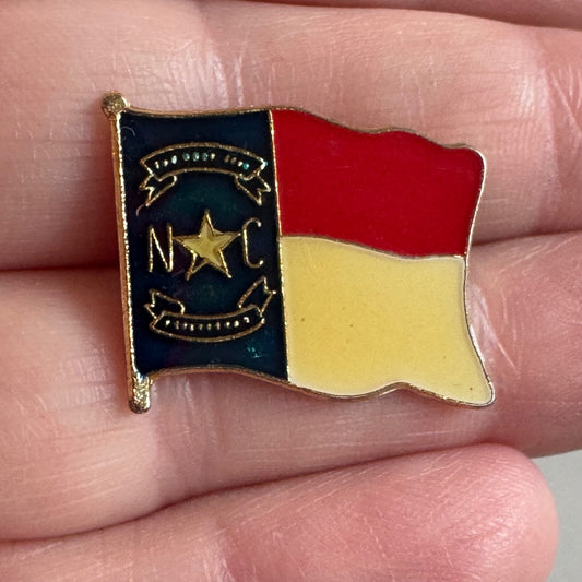 Vintage North Carolina State Flag Souvenir Lapel Pin