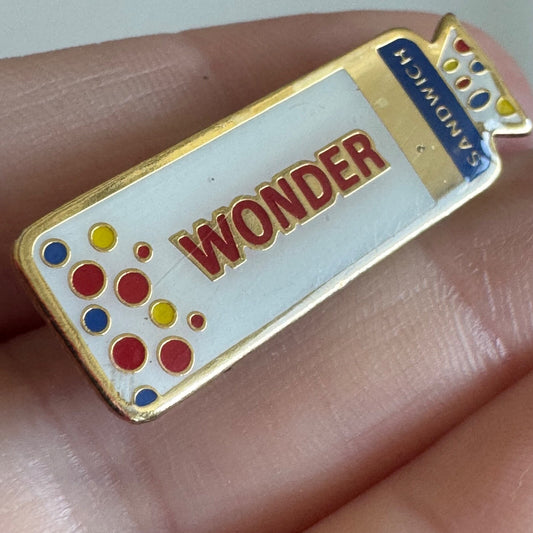 Vintage Wonder Bread Sandwich Loaf Enamel Pin Advertising