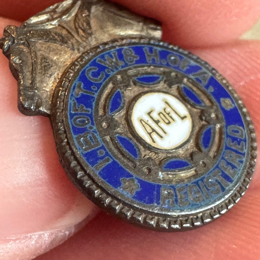 OLD Sterling Silver Teamsters AF of L Registered Member Lapel Pin 