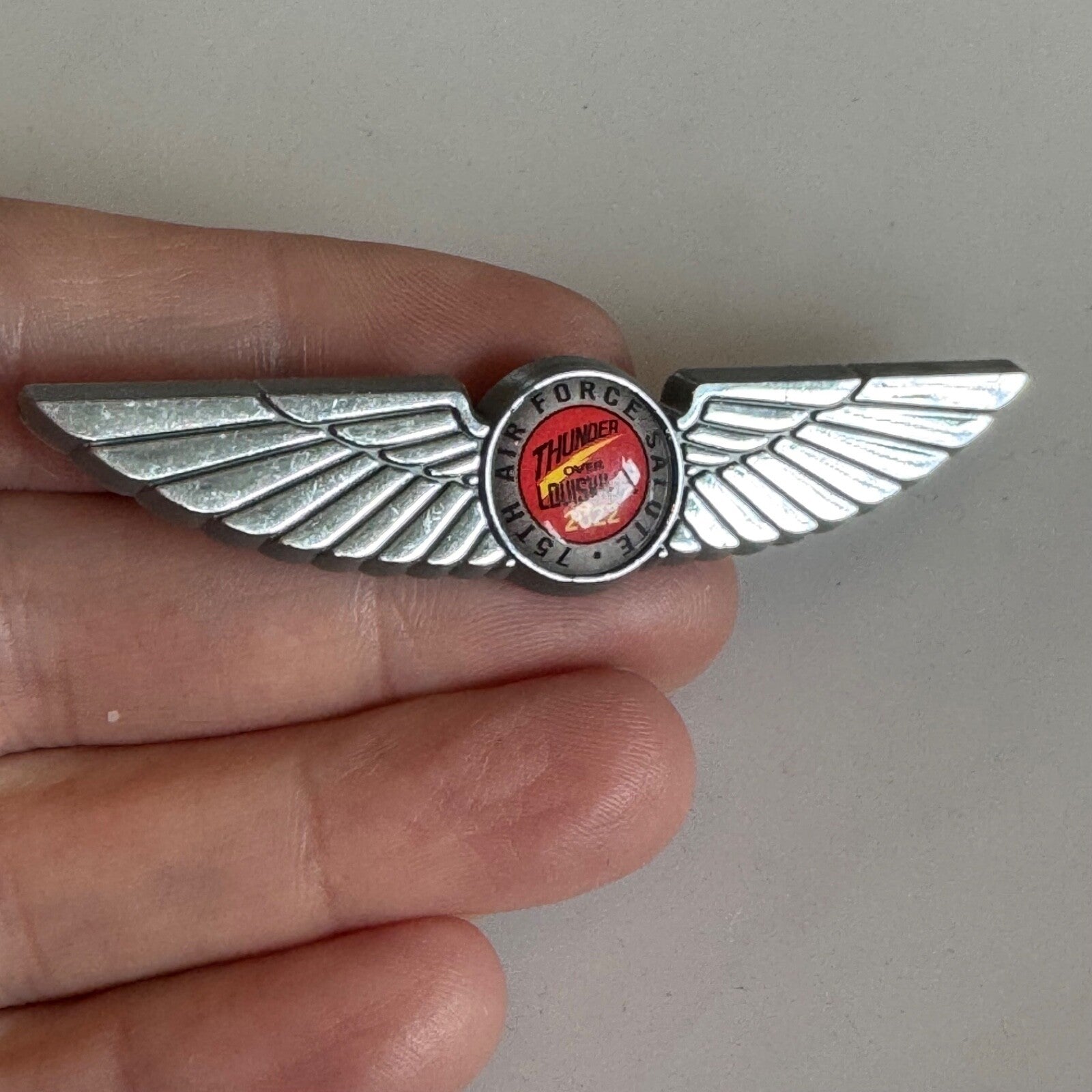 75th Air Force Salute Thunder Over Louisville 2022 Plastic Wings Lapel Pin