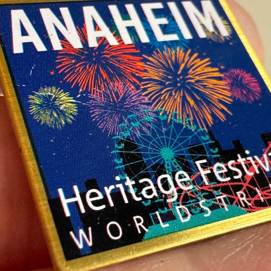 Vintage Anaheim Heritage Festivals Worldstrides Fireworks Theme Park Lapel Pin