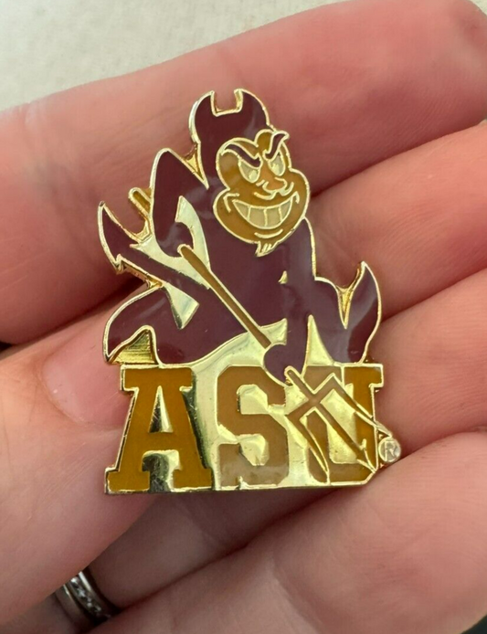 Arizona University Sun Devils Mascot Lapel Pin Vintage ASU