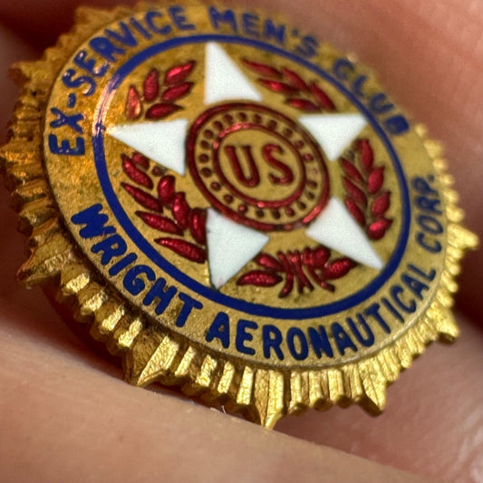 Wright Aeronautical Corporation Ex-Service Men's Club American Legion Pin Vet