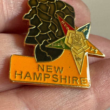 Vtg Order of the Eastern Star New Hampshire Old Man of the Mountain Lapel Pin