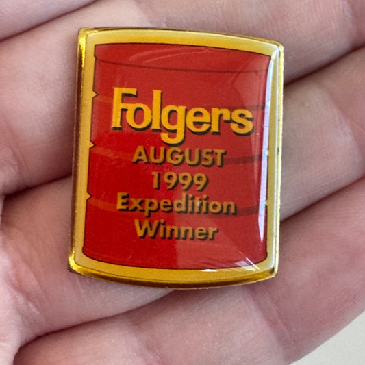 Vintage 1999 Folgers August 1999 Expedition Winner Logo Lapel Pin