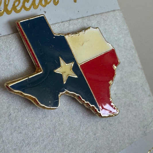 Texas State Flag Shape Collector Pin – New on Card