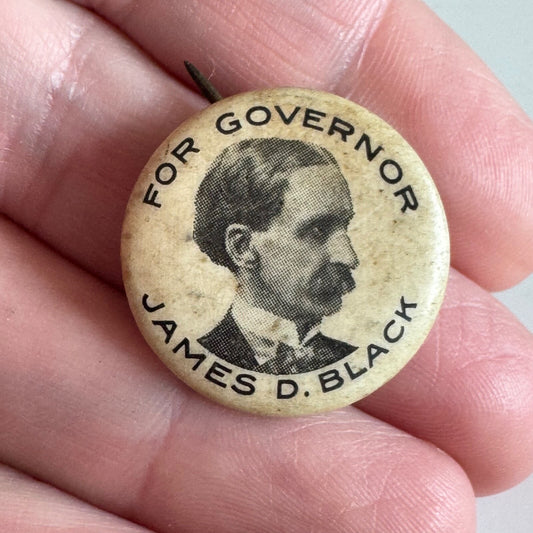Antique For Governor James D. Black Pin Button Kentucky Whitehead Hoag