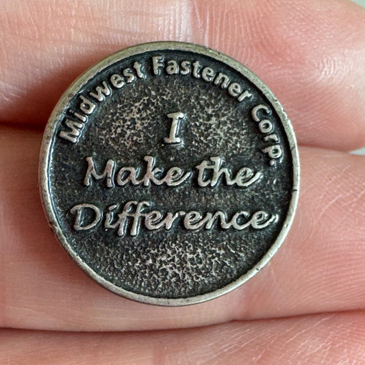 Vintage Midwest Fastener Corp. I Make the Difference Lapel Pin RARE