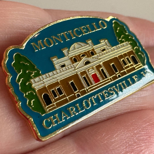 Vintage Monticello Charlottesville Virginia Souvenir Tourist Lapel Pin