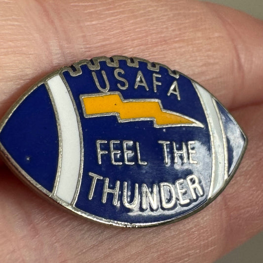 Vintage USAFA Air Force Academy Feel the Thunder Football Enamel Lapel Pin