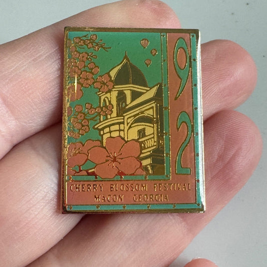 Macon Georgia 92 Cherry Blossom Festival Enamel Souvenir Pin 