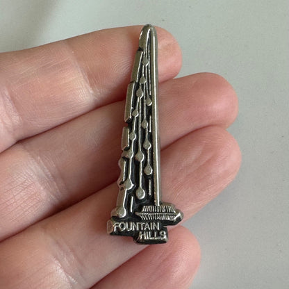 Vintage Fountain Hills Arizona Large Fountain Landmark Pin