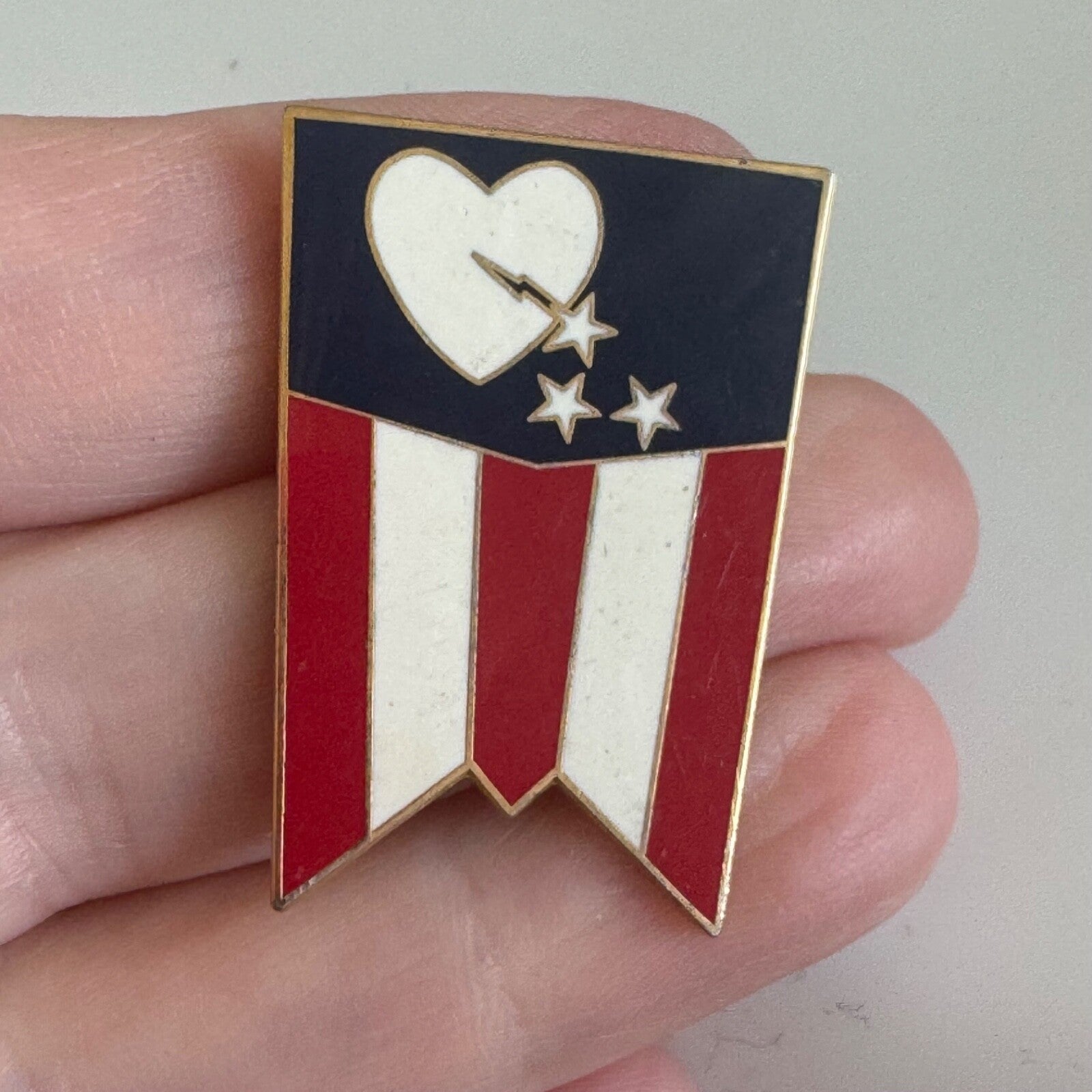 Vintage American Disaster Flag Lapel Pin United States