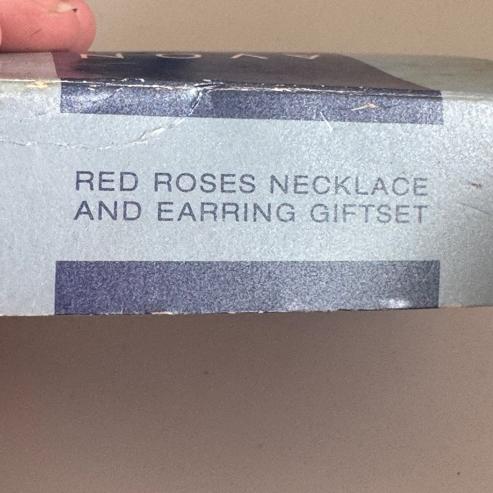 Vintage Avon Red Roses Necklace and Earring Gift Set New in Box