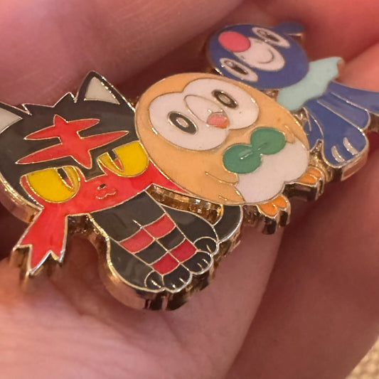 2016 Pokemon Lapel Pin Poppolio Litten Rowlet