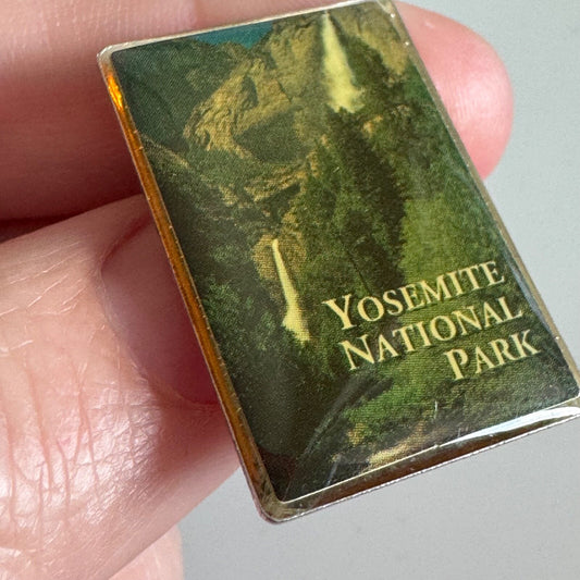 Vtg Yosemite Falls National Park California Lapel Pin Photo Realistic