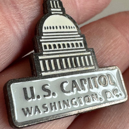 U.S. Capitol Washington DC White Dome Enamel Collector Pin
