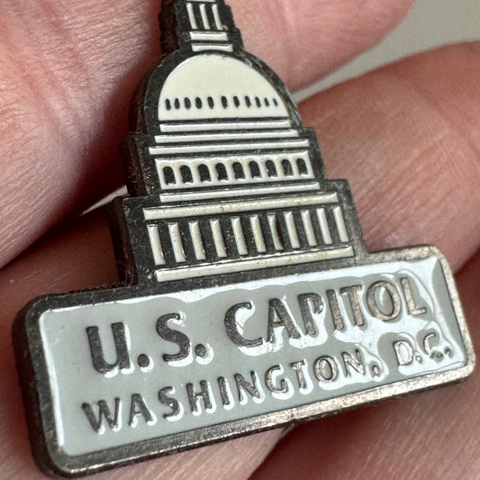 U.S. Capitol Washington DC White Dome Enamel Collector Pin