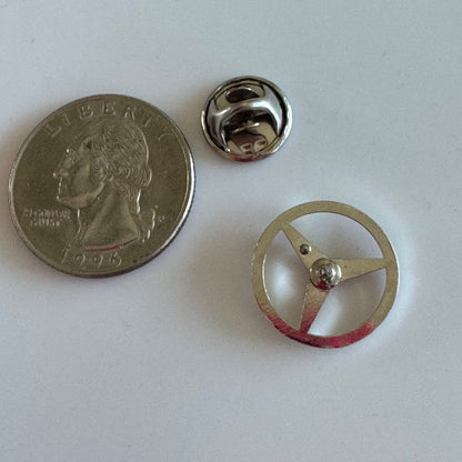 Vintage Mercedes Benz Silver Tone Logo Tie Tack Lapel Pin