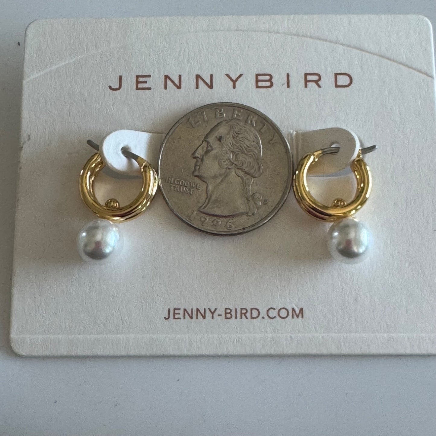 Jenny Bird Nova Huggie Hoop Earrings New on Card $118