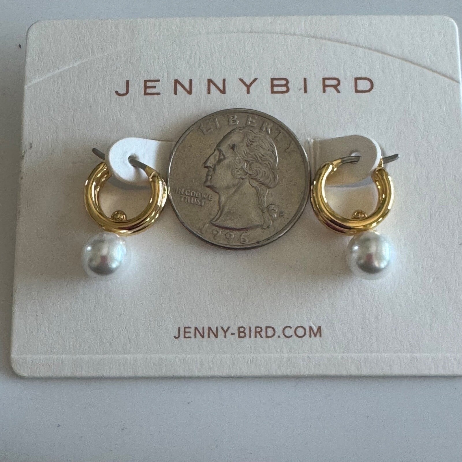Jenny Bird Nova Huggie Hoop Earrings New on Card $118