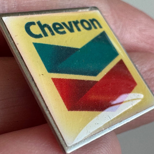 Vintage Chevron Oil Gas Logo Lapel Pin 