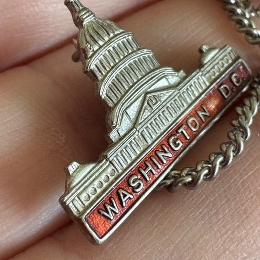 Vintage Washington DC US Capitol Building 52 Charm Souvenir Pin 