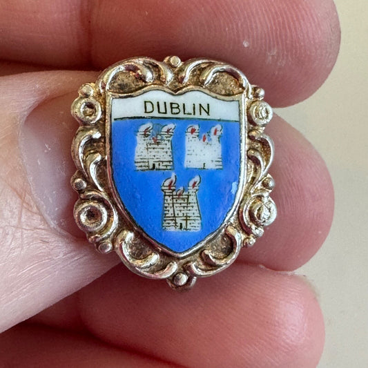Vintage Dublin Ireland Coat of Arms Lapel Pin Crest Shield