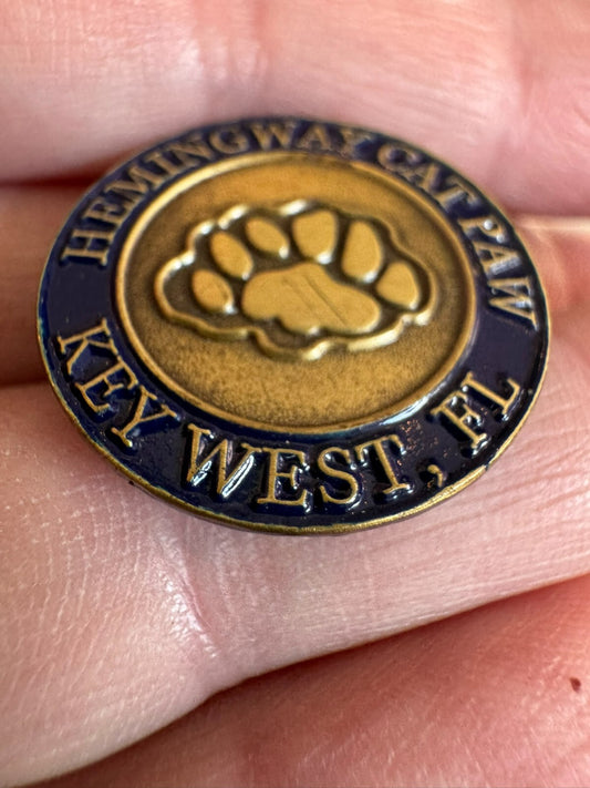 Hemingway Cat Paw Key West Florida Enamel Lapel Pin