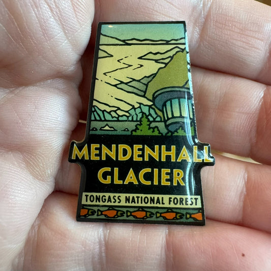 Large Mendenhall Glacier Tongass National Forest  Lapel Pin Alaska