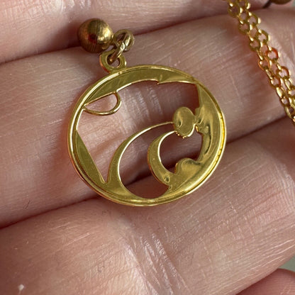 Vintage Kansas State University Necklace and Earrings Gold Tone Set Wildcats