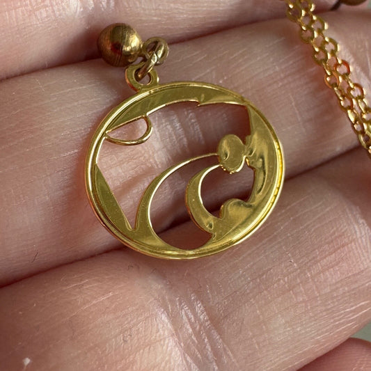 Vintage Kansas State University Necklace and Earrings Gold Tone Set Wildcats