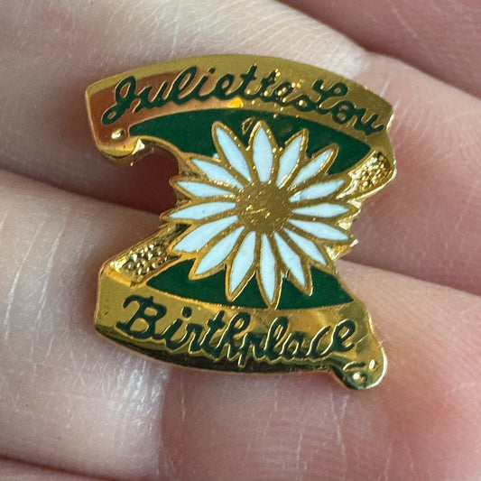 Vintage Juliette Low Birthplace Lapel Pin Girl Scouts