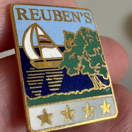 Reuben’s San Diego Restaurant Sailing & Trees Nautical Themed Enamel Lapel Pin