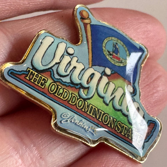 Vintage Virginia The Old Dominion State Souvenir Tourist Lapel Pin