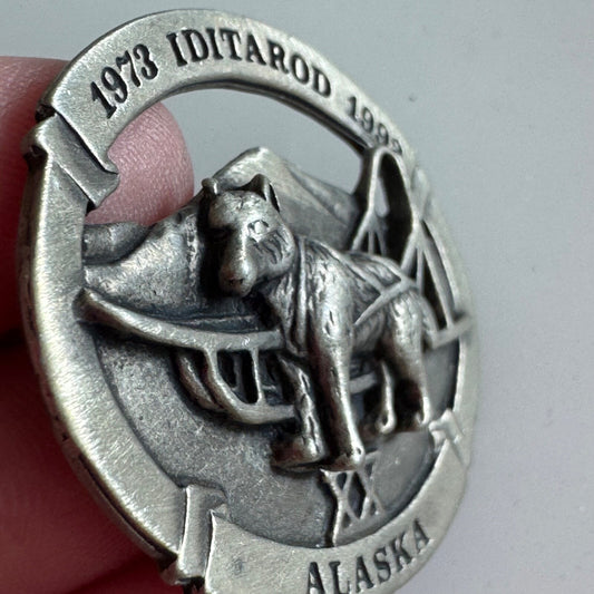 Vintage 1992 XX Iditarod Sled Dog Race Alaska Lapel Pin Britania Pewter