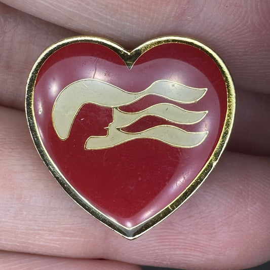 Vintage Princess Cruises Red Heart Logo Lapel Pin