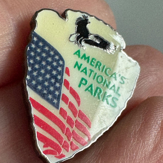America's National Parks Arrowhead US Flag Eagle Souvenir Lapel Pin