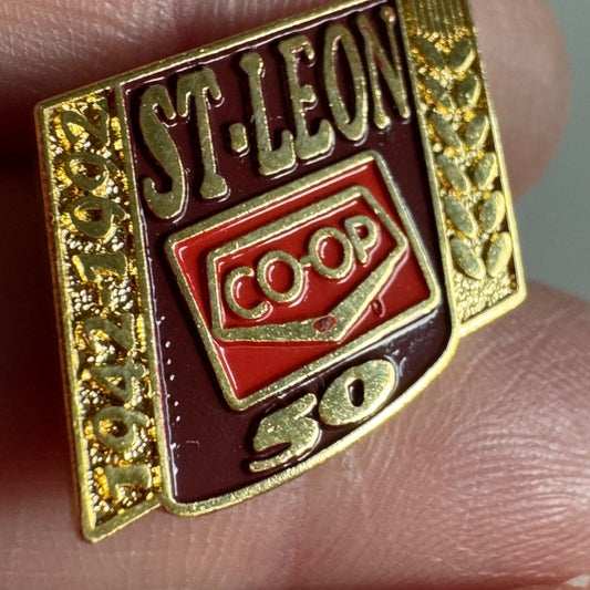 Vintage St Leon Co-Op 50th Anniversary Lapel Pin Pembina Canada