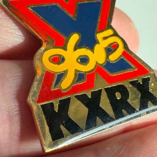 Vtg KXRX 96.5 Radio Lapel Pin Seattle Grunge Rock Nirvana, Pearl Jam
