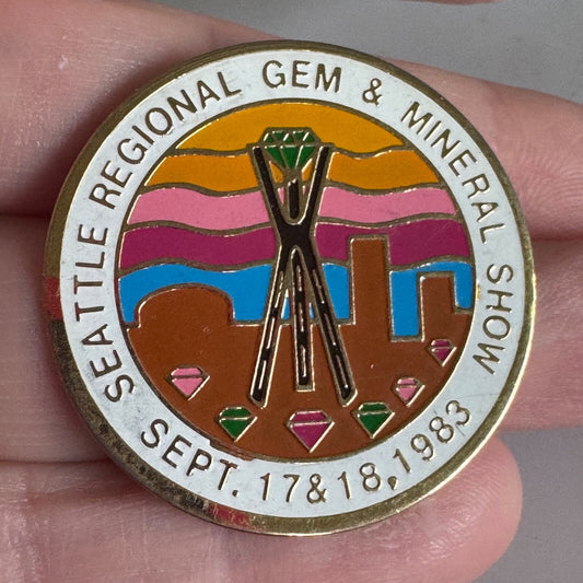 Vintage Seattle Regional Gem & Mineral Show 1983 Enamel Pin