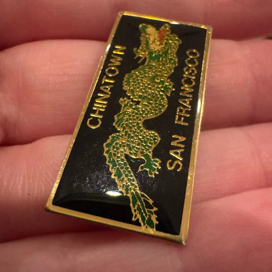 Amazing Vintage Chinatown San Francisco Lapel Pin Dragon