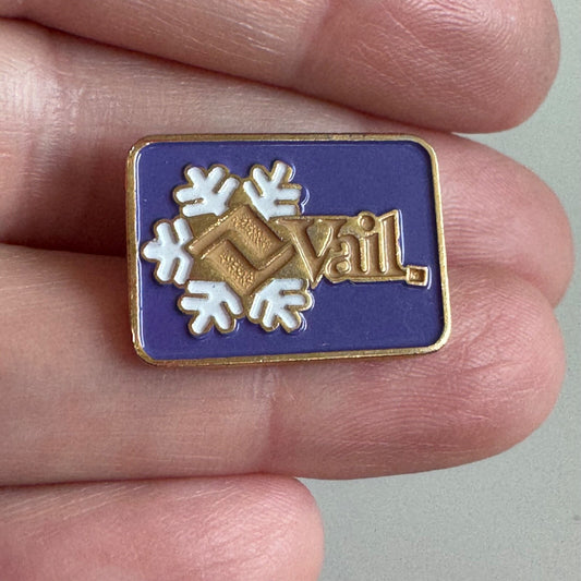 Vintage Vail Snowflake Purple Enamel Lapel Pin