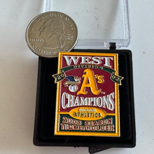 2003 Oakland Athletics Season Ticket Holder West Division Champs A's Lapel Pin 